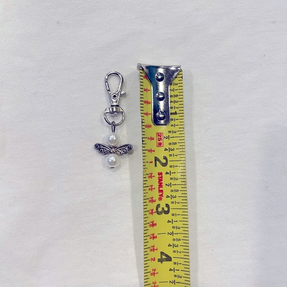 10 White Pearl Angel Charm Clips for Phone, Favors, Thank You - Picture 3 of 3
